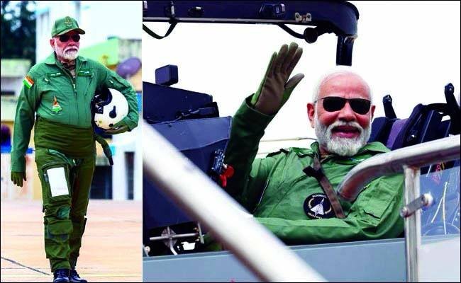 modi flew tejas fighter